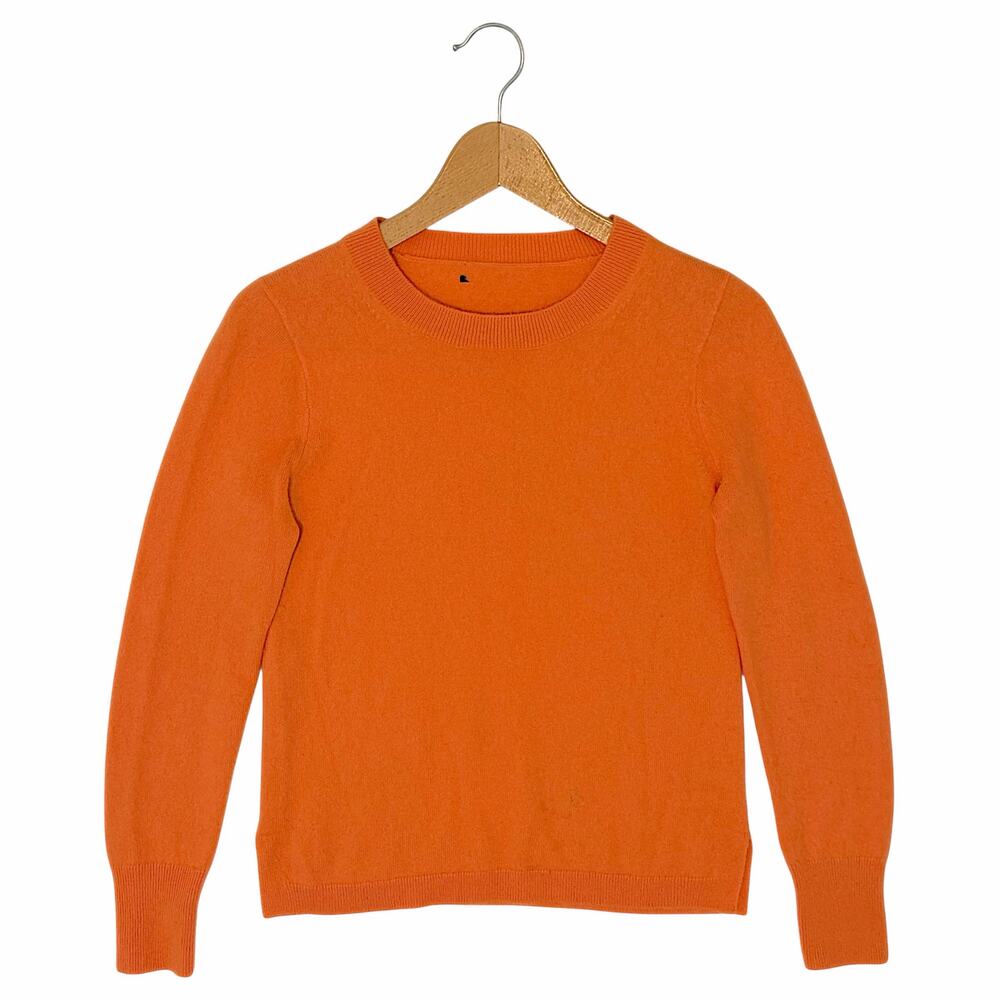 J.CREW 100% Cashmere Classic Fit Crewneck Sweater Orange Size XS
